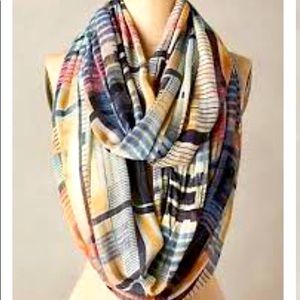 Anthropologie grid mix infinity scarf